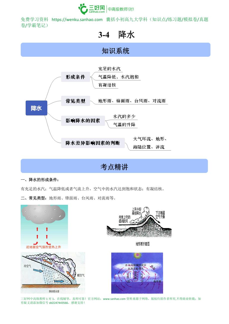 2021高考地理二轮高频考点突破：降水_第1页